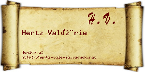 Hertz Valéria névjegykártya